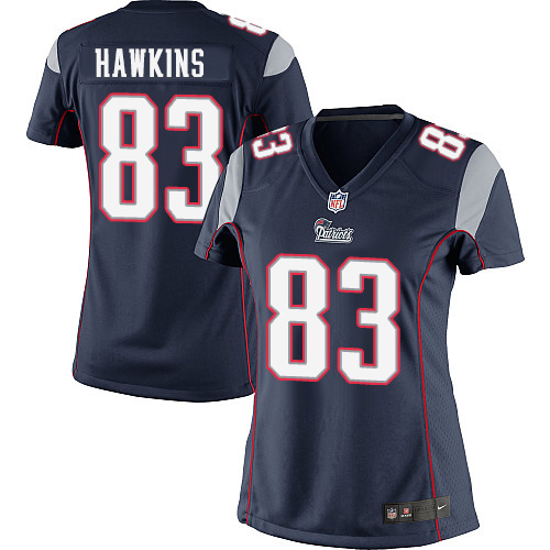 Women's Limited Lavelle Hawkins Nike Jersey Navy Blue Home - #83 NFL New England Patriots